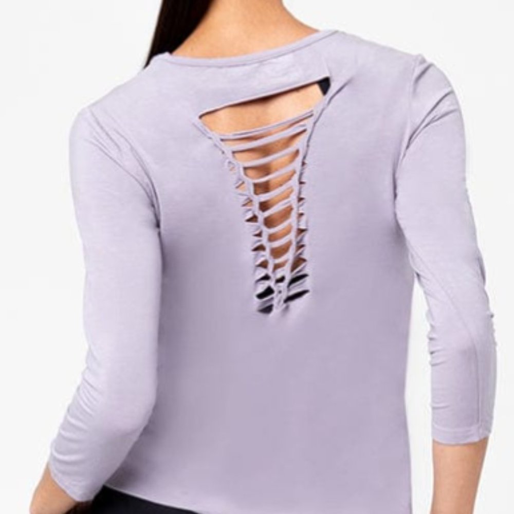 Vie Active Stella 3/4 Sleeve, Purple Grey Small New With Tags